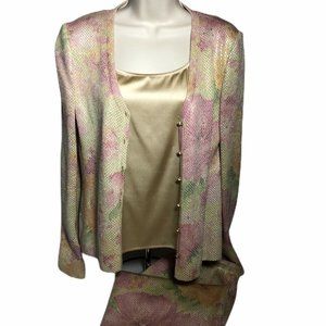 St John 3 Piece Sweater Skirt Suit